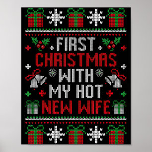 Póster Esposa Esposo Primera Navidad Recién Casados Navid