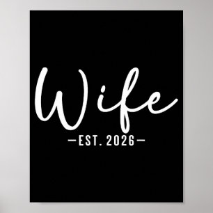 Póster Esposa estimada 2026 pareja recién casada boda lun