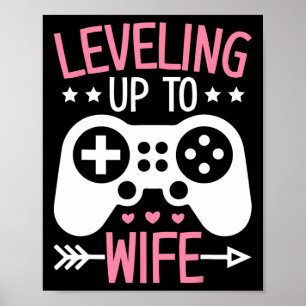 Póster Esposa Gamer Mamá Subiendo De Nivel A Novia Jugado