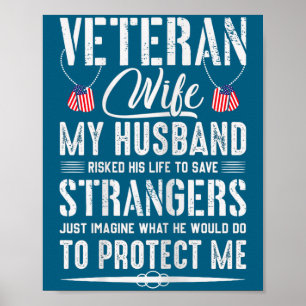 Póster Esposa genial veterano militar marido ejército