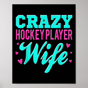 Póster Esposa loca del jugador de hockey Campo de hockey