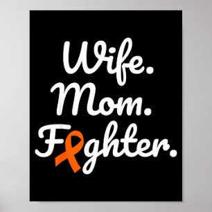 Póster Esposa Mamá Luchadora Cinta de Conciencia de Escle