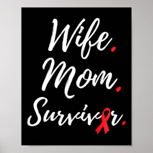 Póster Esposa Mamá Superviviente Conciencia del Cáncer de
