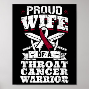 Póster Esposa Orgullosa De Un Cáncer De Cuello De Guerrer