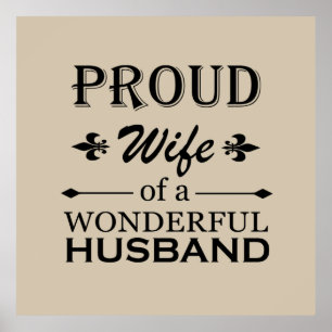 Póster esposa orgullosa de un esposo maravilloso