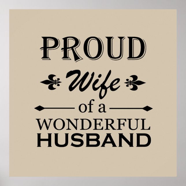 Póster esposa orgullosa de un esposo maravilloso (Frente)