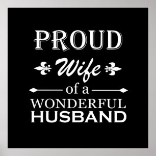 Póster esposa orgullosa de un esposo maravilloso