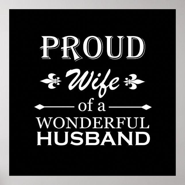 Póster esposa orgullosa de un esposo maravilloso (Frente)