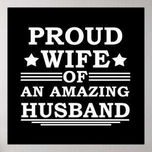 Póster esposa orgullosa de un marido increíble