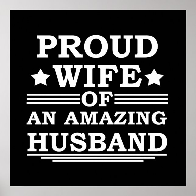 Póster esposa orgullosa de un marido increíble (Frente)