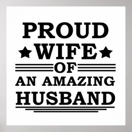 Póster esposa orgullosa de un marido increíble
