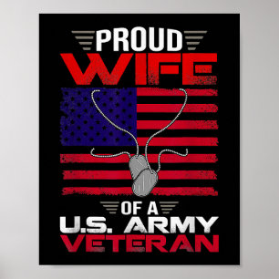 Póster Esposa Orgullosa De Un Veterano Del Ejército Estad