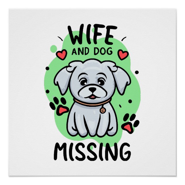 Póster Esposa y perro desaparecidos (Anverso)