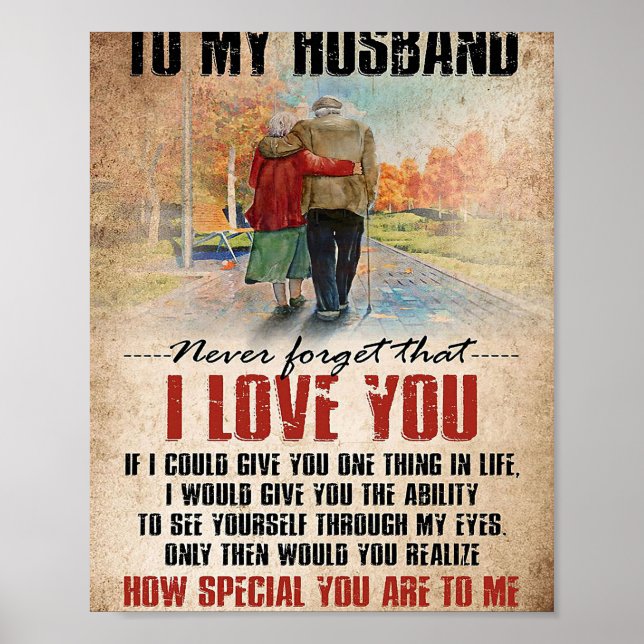 Póster Esposo A Mi Esposo Nunca Olvidar (Frente)
