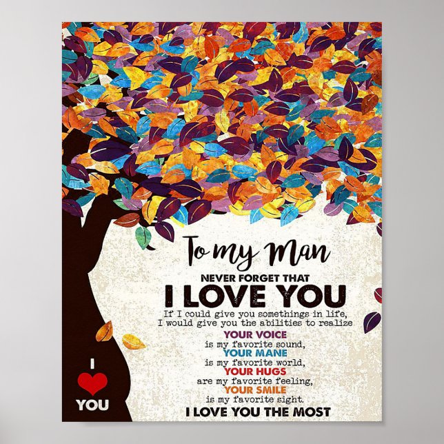 Póster Esposo A Mi Hombre Amo Al Marido (Frente)