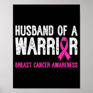 Póster Esposo de una guerrera conciencia del cáncer de ma