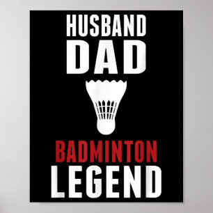 Póster Esposo Divertido Deportes Bádminton Papá Amante Bá
