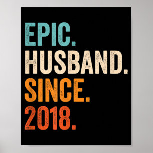 Póster Esposo épico de los hombres desde el aniversario