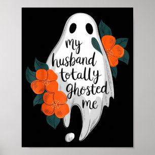Póster Esposo Fantasmado Disfraz Divertido de Halloween E