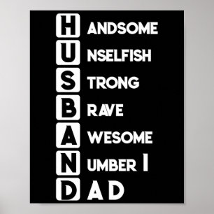 Póster Esposo papá guapo poco egoísta fuerte valiente aud