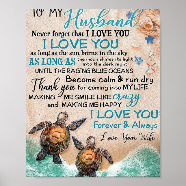Póster Esposo Para Mi Tortuga Marido (Frente)