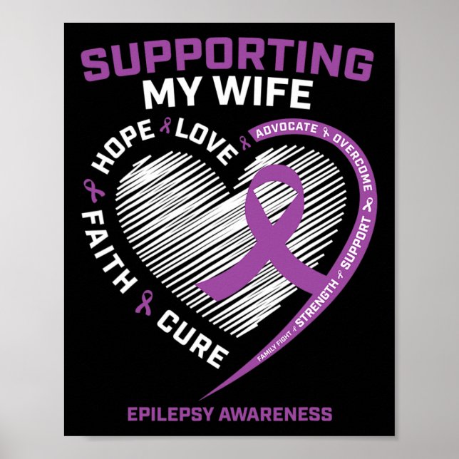 Póster Esposo Que Uso Púrpura Para Mi Esposa Epilepsia Aw (Frente)