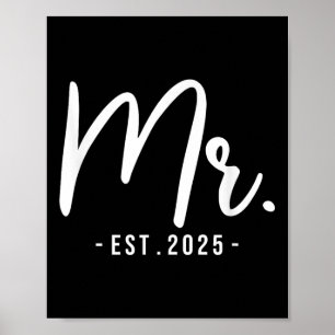 Póster Esposo Sr. Est 2025 Boda casado Partido de la novi