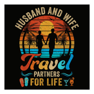 Póster Esposo y Esposa Compañeros de Viaje de por Vida Pl