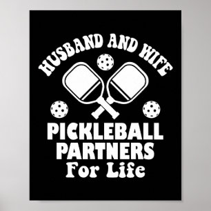Póster Esposo Y Esposa De Pickleball Partners For Life Cu