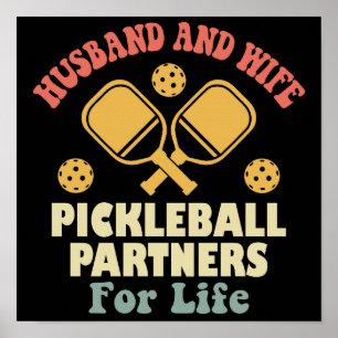 Póster Esposo Y Esposa De Pickleball Partners Para La Vid