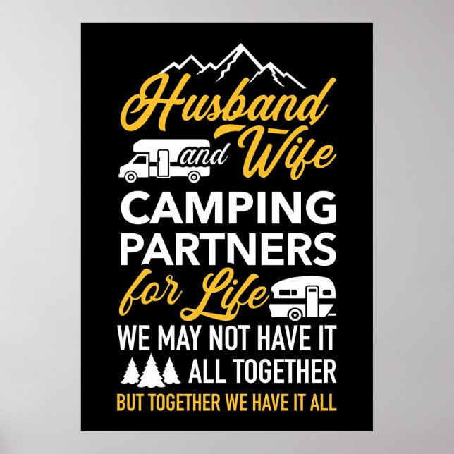 Póster Esposos Y Esposas Camping (Frente)
