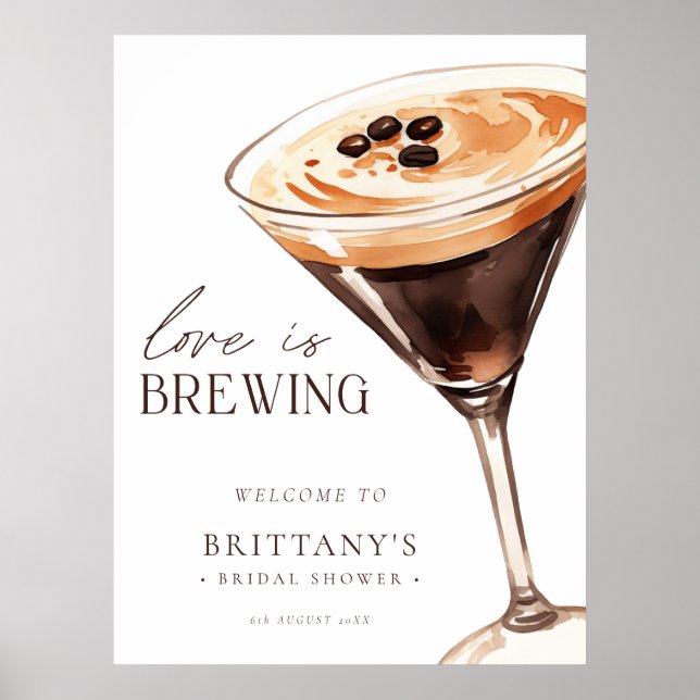 Póster Espresso Martini Amor está preparando ducha de nov (Frente)