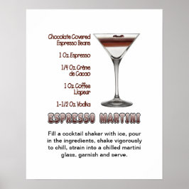Póster Espresso Martini Cocktail Recipe 16"x20" Poster