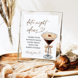 Póster Espresso Martini Fecha Noche Ideas Rótulo