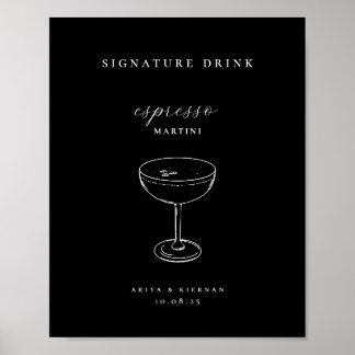 Póster Espresso Martini Signature Drink Wedding Bar