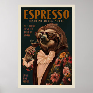 Póster Espresso Martini Vintage Art Deco Espresso Tragio