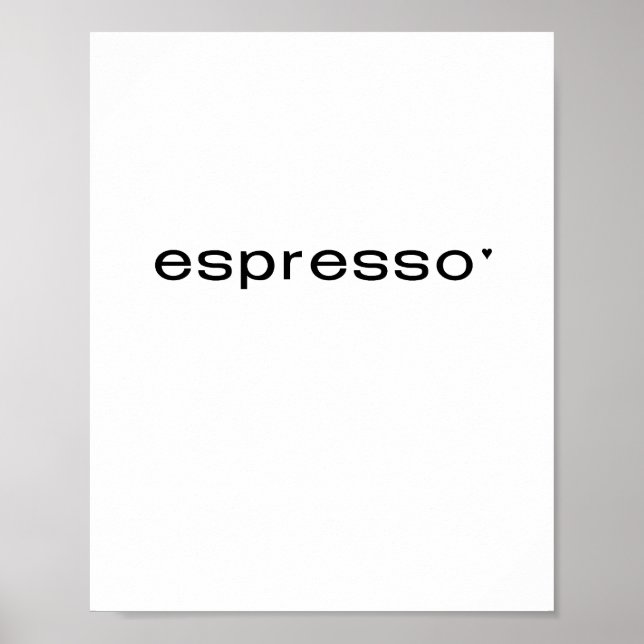 Póster Espresso - minimalistic typography poster (Frente)
