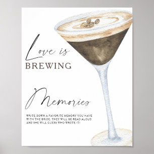 Póster Espresso Recuerdos de ducha de novia con novia