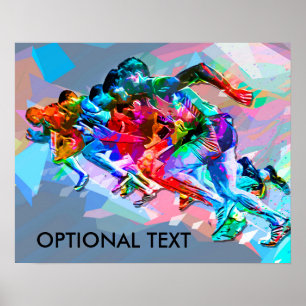 Póster Esprinteres coloreados creyón estupendo