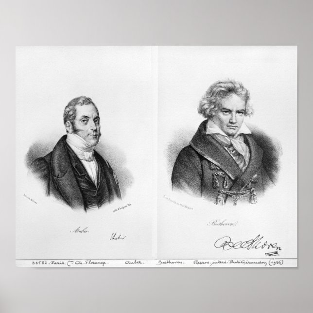 Póster Esprit Auber y Ludwig van Beethoven (Frente)