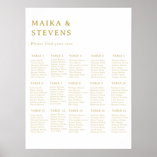 Póster Espuma de la tabla de Boda de guiones elegantes (Frente)