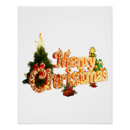 Póster Espuma de Navidades dorados - Árbol festivo