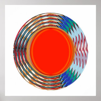 Póster Espuma llena de energía : Olas Círculos Coloridos