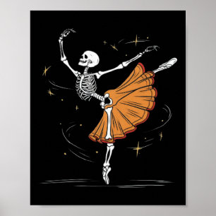 Póster Esqueleto bailarín Byllerina Byllet Dance Hallowee