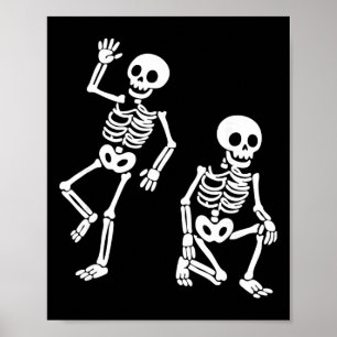 Póster Esqueleto bailarín con mensaje oculto sutil anti T