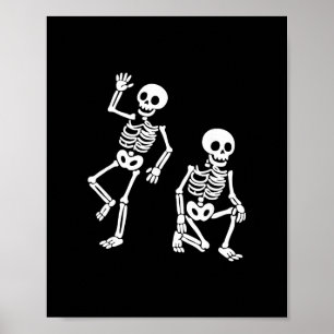 Póster Esqueleto bailarín con mensaje oculto sutil anti T