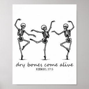 Póster Esqueleto Bailarín Huesos Secos Cobran Vida Ha Cri