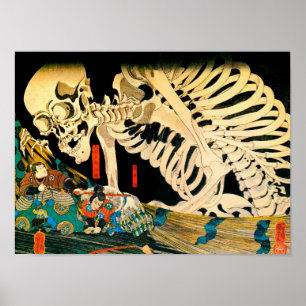 Póster Esqueleto citado por Witch Kuniyoshi Bella Artes