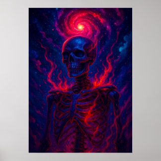 Póster Esqueleto cósmico con feroz energía galaxia Fantas