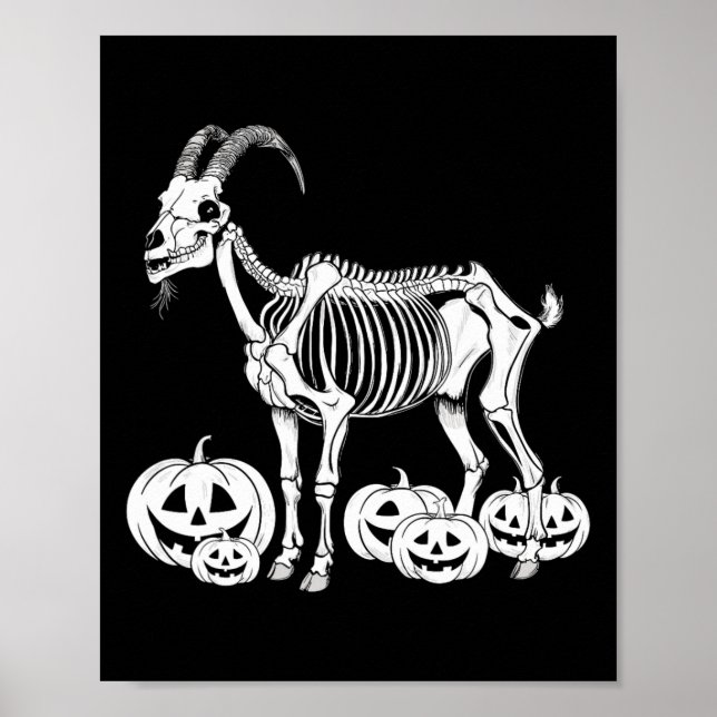 Póster Esqueleto de Cabra Cumpleaños Halloween Hombres Mu (Frente)